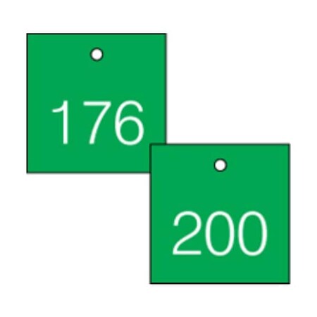 Accuform Engraved Numbered Tags, RP-Plastic, 3/8 in H x 3-1/4 in W, 25 PK TDG377GN